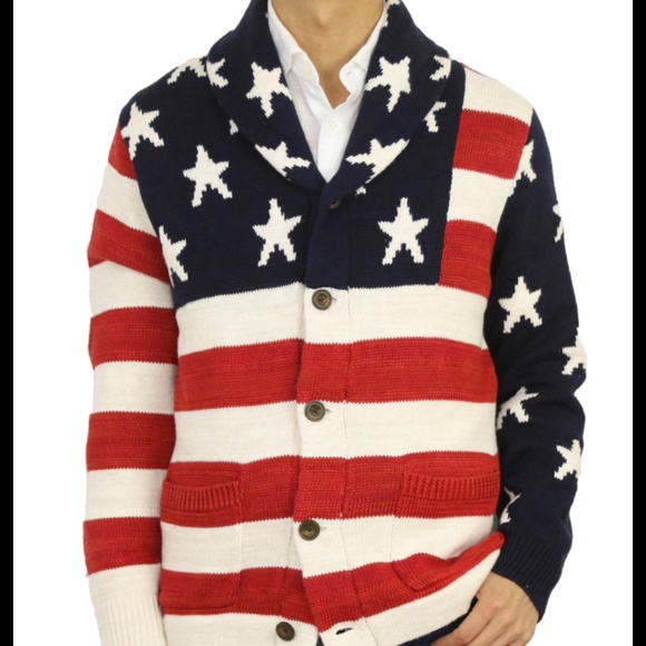 Polo Ralph Lauren Other - Polo Ralph Lauren Sweater S small American Flag shawl Cardigan Stars Stripes